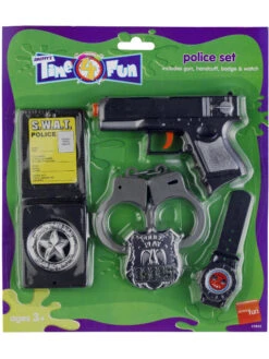 Police Set , With Toy Gun, Handcuffs, Badges & Watch