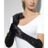 Temptress Women's Black Long Silky Gloves