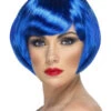 Babe Women's Blue Wig Short Side Swept Fringe