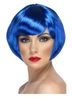 Babe Women's Blue Wig Short Side Swept Fringe