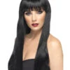 Beauty Women's Black Straight Long Wig With Fringe
