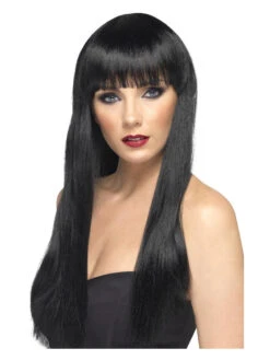 Beauty Women's Black Straight Long Wig With Fringe