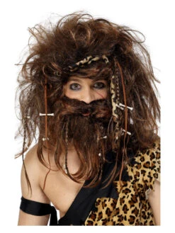 Crazy Caveman Hair & Beard Adult Set