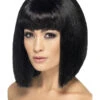 Coquette Women's Black Bob Wig With Fringe