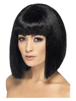 Coquette Women's Black Bob Wig With Fringe