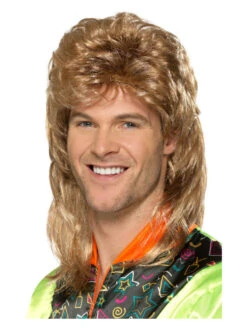 80s Mullet Men's Light Brown And Highlights Wig