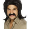 70s Retro Men's Wig, Black
