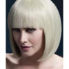 Elise Women's Blonde Fever Wig Sleek Bob With Fringe