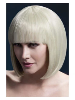 Elise Women's Blonde Fever Wig Sleek Bob With Fringe