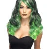 Ombre Black And Green Witch Women's Wig