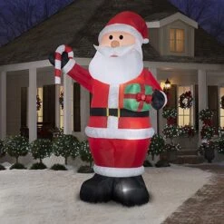 Inflatable Santa, Gift, Candy Cane Giant 12ft Airblown Christmas Yard Decoration