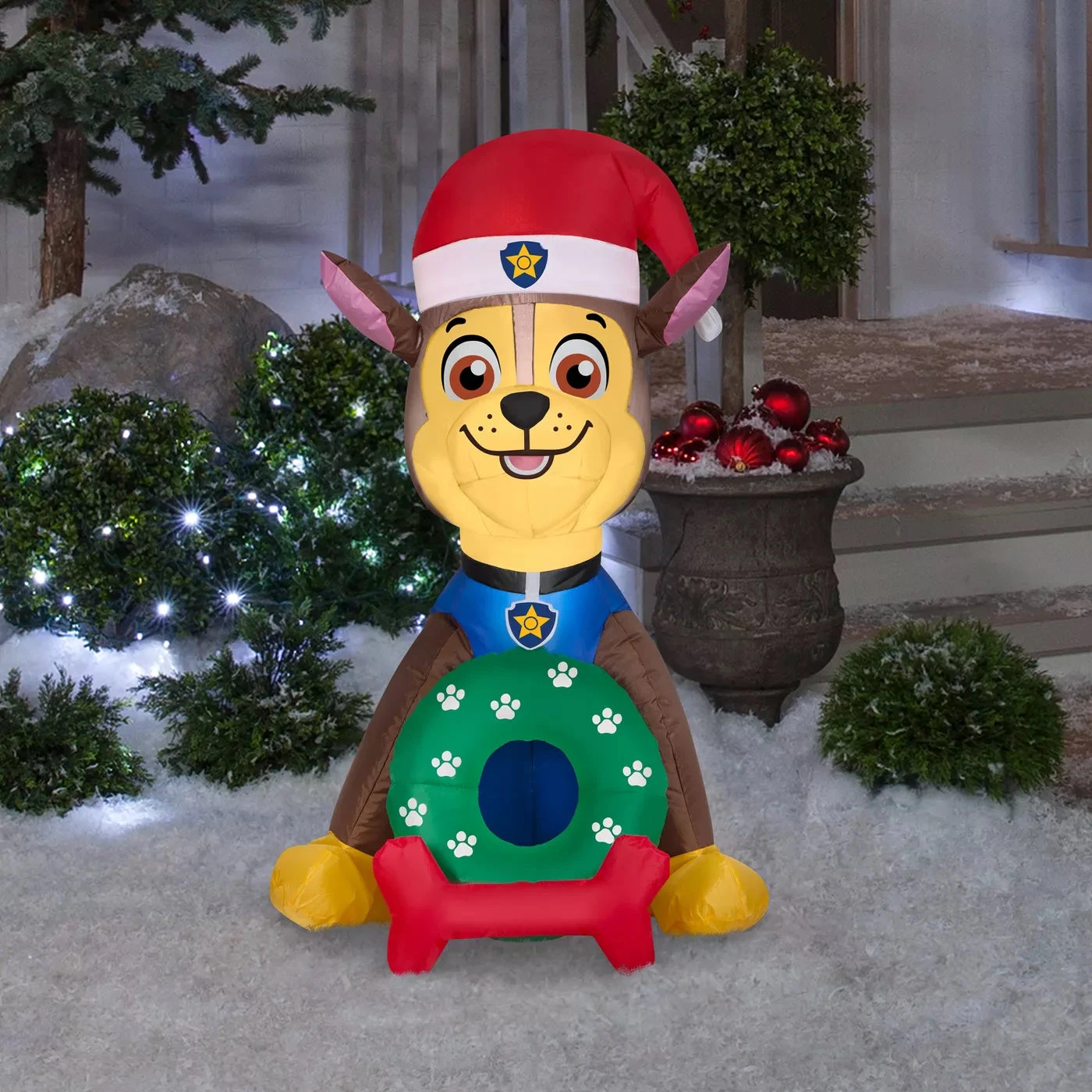 PAW Patrol - Chase With Santa Hat 3.5ft Airblown Christmas Yard Decoration 1 PAW Patrol - Chase With Santa Hat 3.5ft Airblown Christmas Yard Decoration
