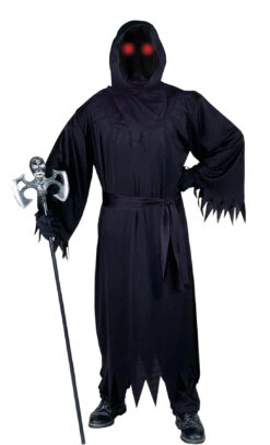 Fun World Black Reaper With Light Up Eyes, Adult Costume