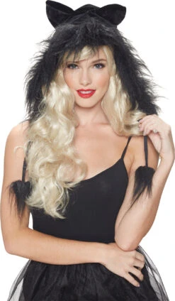 Kit Hood Kitty Black Cat Hat