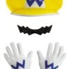 Disguise Super Mario Wario Accessory Kit Adult Mustache, Gloves & Hat