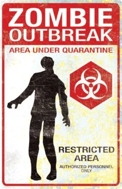 Sunstar Metal Sign Zombie Outbreak