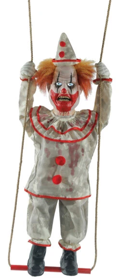 Swinging Happy Creepy Clown Animated Prop