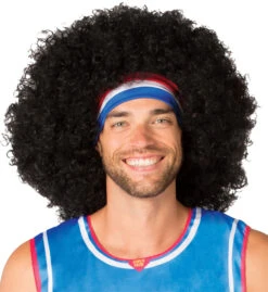 Harlem Globetrotters Moose Afro Wig, With Headband