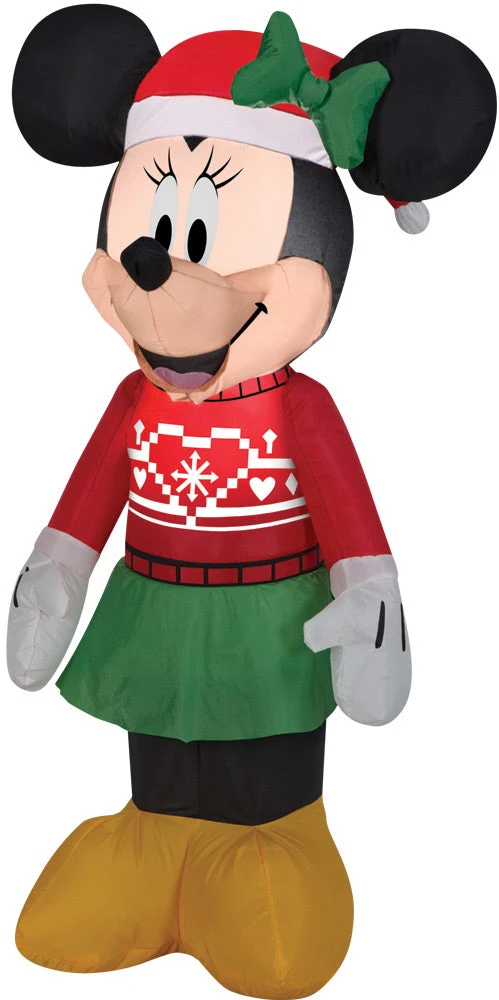 Minnie Mouse In Ugly Sweater Airblown 3.5ft Outdoor Christmas Decor Inflatable 2 Minnie Mouse In Ugly Sweater Airblown 3.5ft Outdoor Christmas Decor Inflatable - Image 2