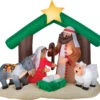 Family Holy Nativity 7ft Airblown Christmas Yard Decoration