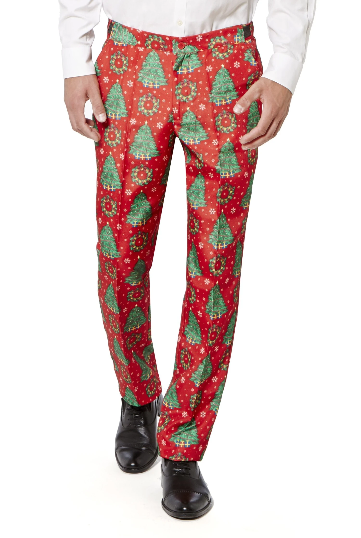 Christmas Trees Red & Green Patterned Men's Suit 3 Christmas Trees Red & Green Patterned Men's Suit - Image 3