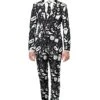 Halloween Black Icons Ghouls & Ghosts Patterned Men's Suit