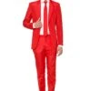 Solid Bright Red Men's Suit