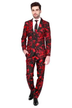 Halloween Black Blood Patterned Men's Suit