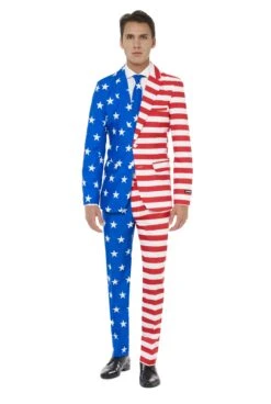 USA Flag Patterned Men's Suit