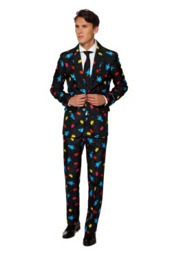 Retro Video Game Patterned Men'sSuit