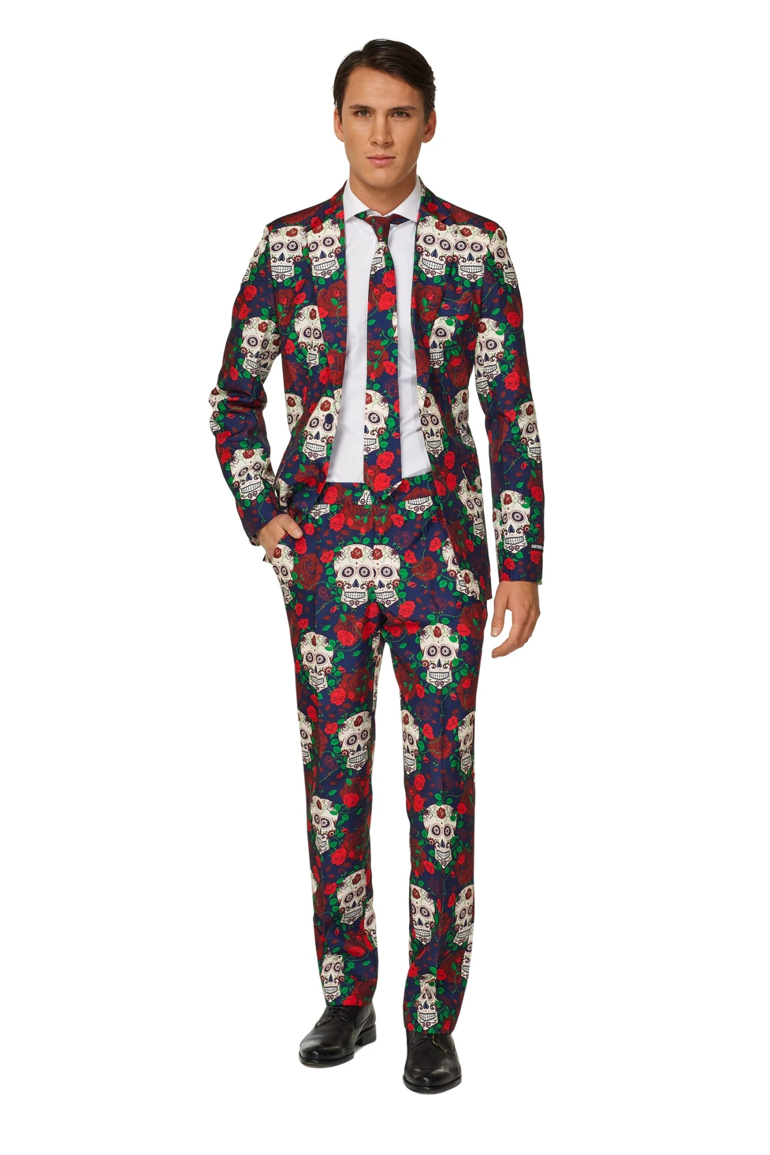 Day Of The Dead Patterned Men's Suit 1 Day Of The Dead Patterned Men's Suit
