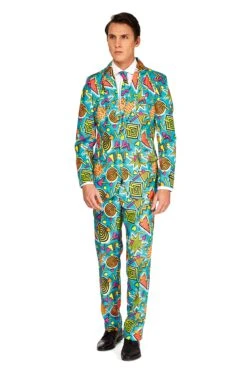 Retro Psychedelic 90’s Funky Patterned Men's Suit