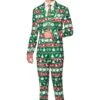 Christmas Green Nordic Patterned Men's Suit