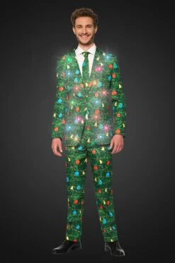 Christmas Green Tree - Light Up Patterned Men's Suit -Family Halloween Store Sales Store OBAS 0067 ChristmasGreenTreeLU studio e light up
