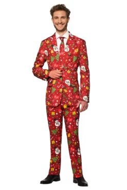 Christmas Decorations Red - Light Up Patterned Men's Suit