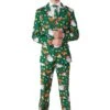 Santa Elves Green Patterned Men's Suit