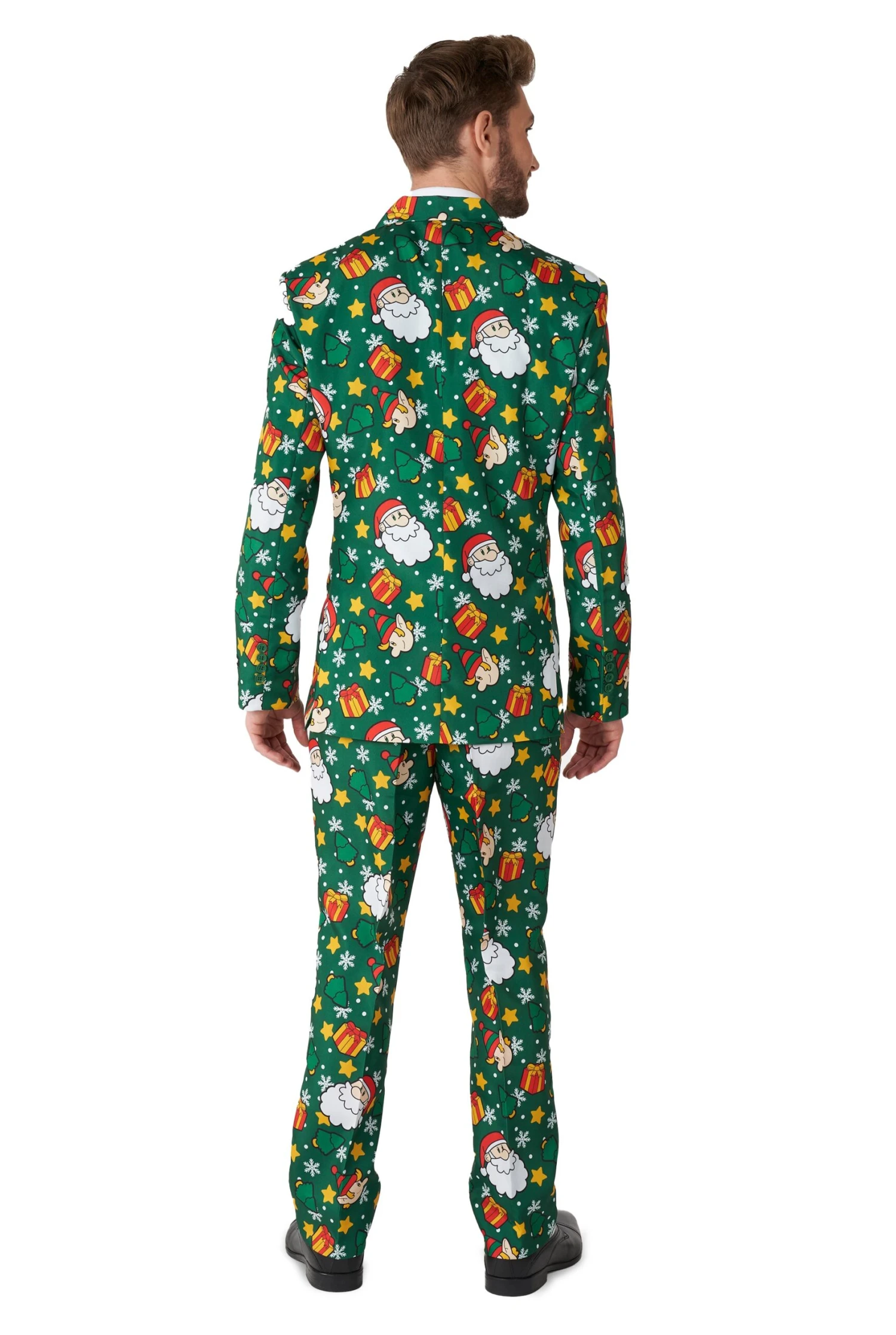 Santa Elves Green Patterned Men's Suit 2 Santa Elves Green Patterned Men's Suit - Image 2
