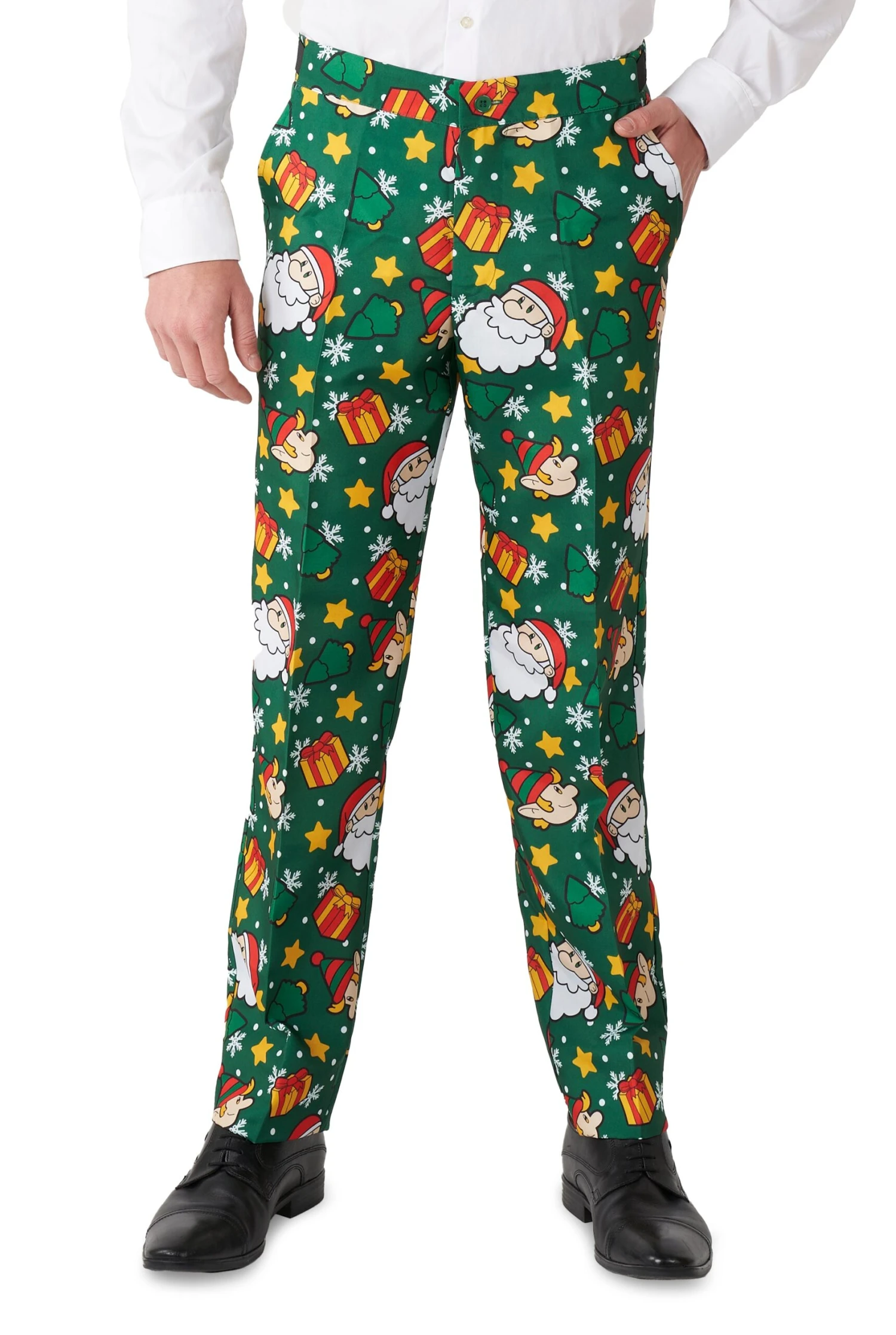 Santa Elves Green Patterned Men's Suit 3 Santa Elves Green Patterned Men's Suit - Image 3