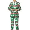 Christmas Green Nordic Boy's Patterned Suit