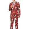 Christmas Red Decorations Light Up Patterned Boy's Suit