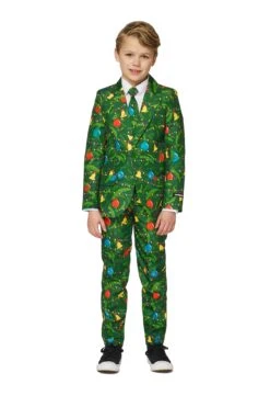 Christmas Green Light Up Boy's Patterned Suit