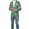Christmas Green Nordic Jacket Patterned Men's Jacket