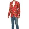 Christmas Red Decorations - Light Up Men's Patterned Jacket