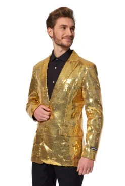Sequins Gold Men's Jacket 6 Sequins Gold Men's Jacket -Family Halloween Store Sales Store OBMB 1002 Sequin Gold 03