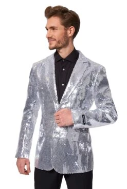 Sequins Silver Men's Jacket -Family Halloween Store Sales Store OBMB 1003 Sequins Silver 03