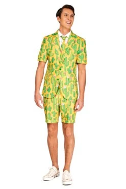 Summer Short's Sunny Yellow Cactus Patterned Suit
