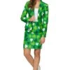 St Patrick's Day Green Patterned Women's Suit