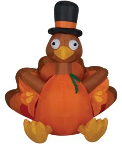 Airblown Thanksgiving Pumpkin Turkey Medium Inflatable Yard Decor -Family Halloween Store Sales Store SS223100G