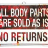 Sunstar All Body Parts Are Sold - Sign