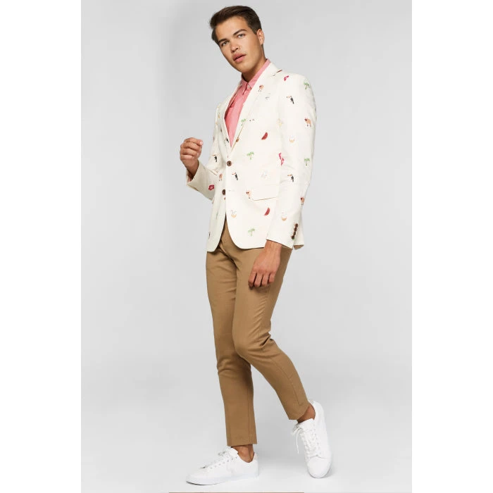 Tropical Summer Icons Off White Men’s Blazer 2 Tropical Summer Icons Off White Men’s Blazer - Image 2